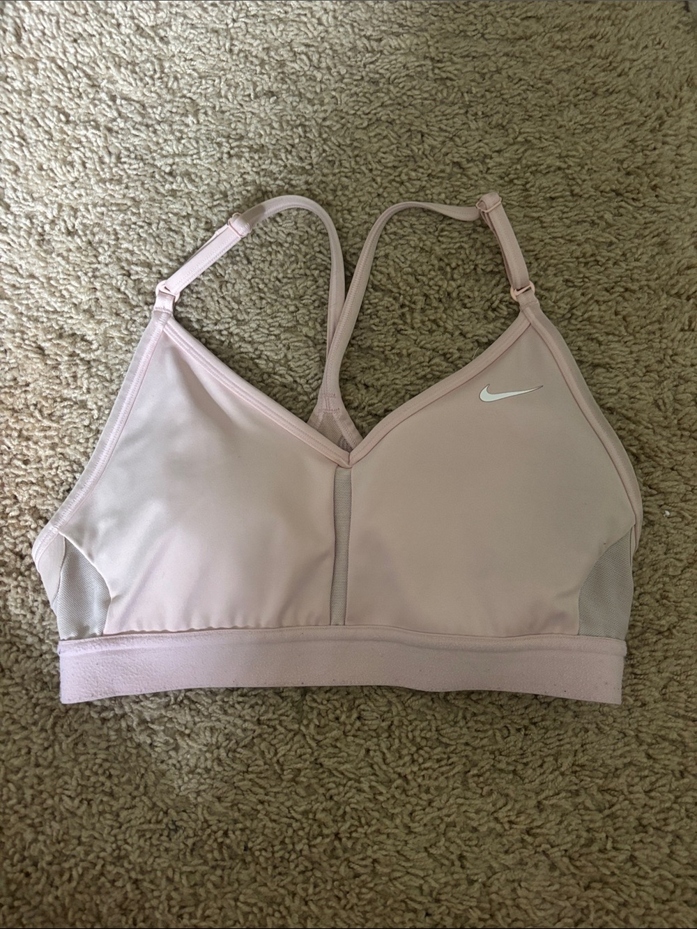 Nike Light Pink Padded Strappy Sports Bra